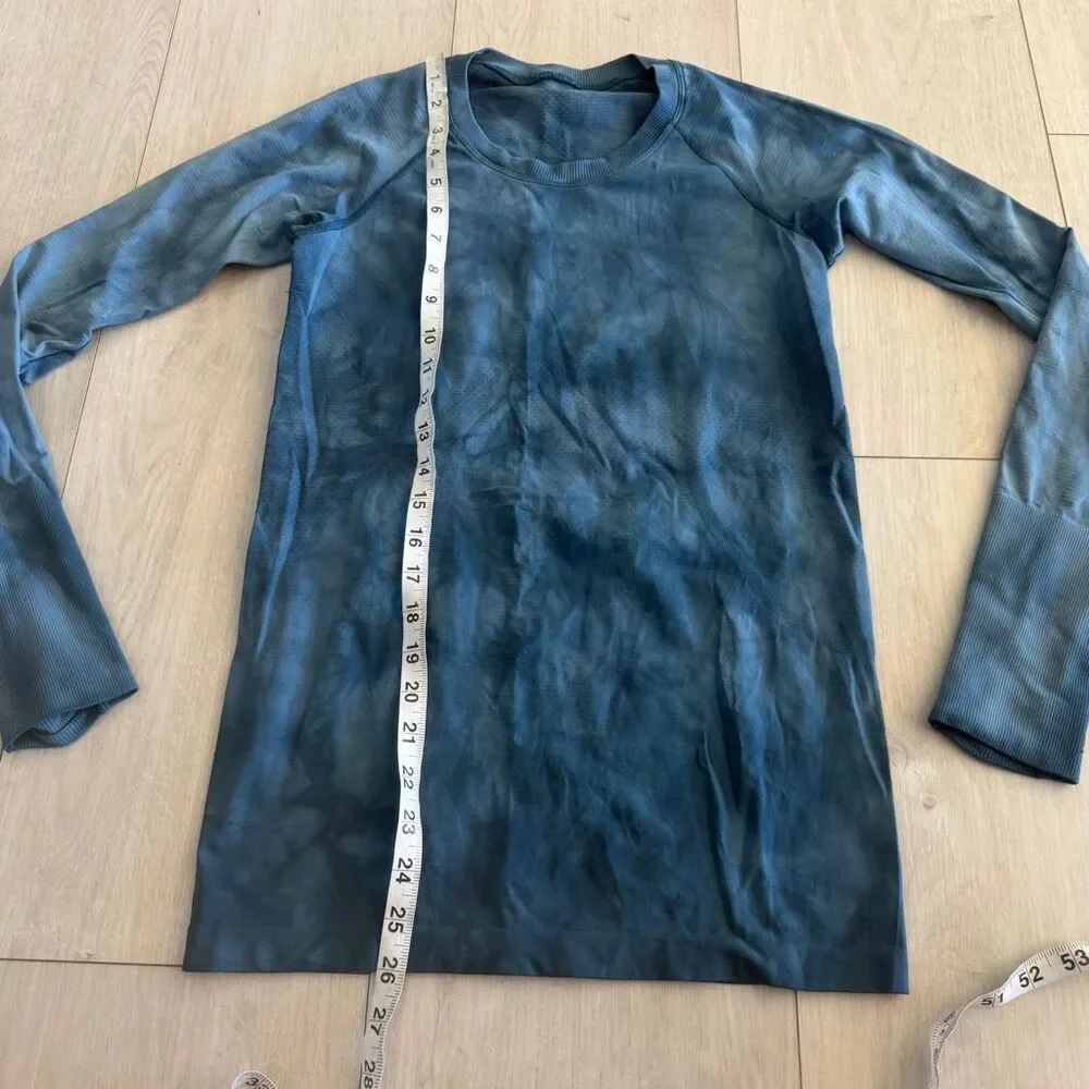 Lululemon Swiftly Speed Long Sleeve Marble Dye Night Diver size 6